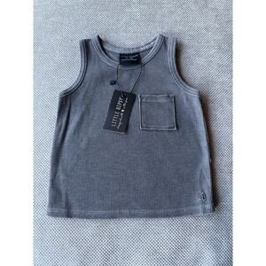 Little Bipsy 12-18M Ribbed Tank Top NWT Gray Pocket Toddler Neutral Basic